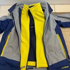 L.L. Bean Kids' Gray and Yellow Raincoat